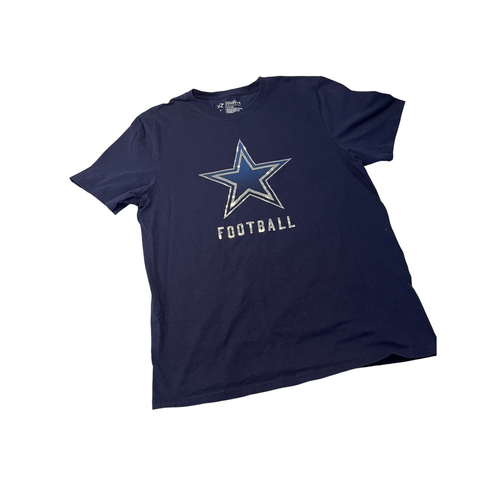 Dallas‎ Cowboys Authentic NFL Football T-Shirt Mens Large Navy Blue Silver Star
